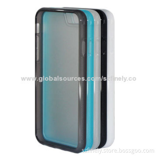 PC and TPU Mobile Phone Case for iPhone 6， Double Injection, Clear PC and TPU Case